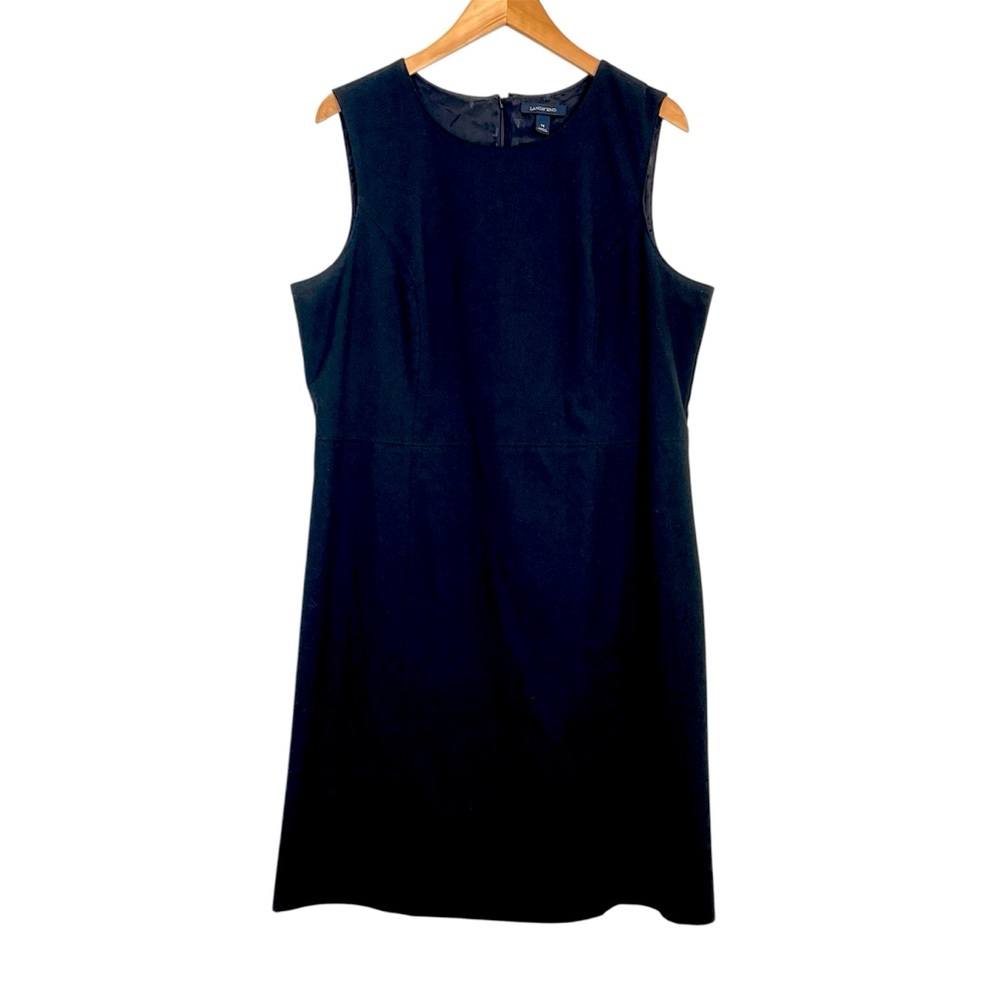 Lands' End Women's Sleeveless Cocktail Mini Sheath Dress size 14 Black